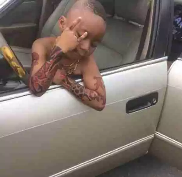 See 5-Year-Old Kid And Recording Artiste Who Has Tattoos (Photos)